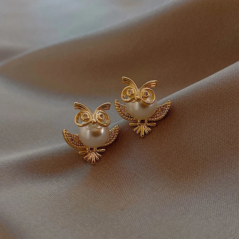 Owl Pearl Earrings