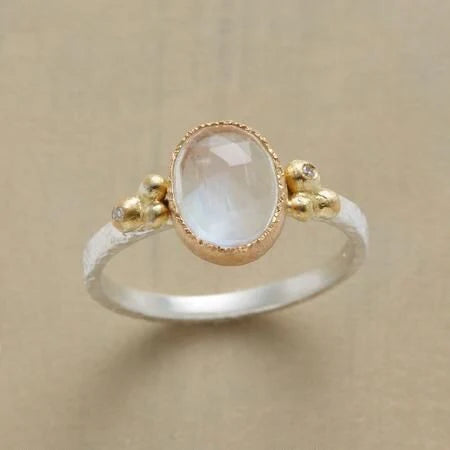 Vintage White Glass Ring