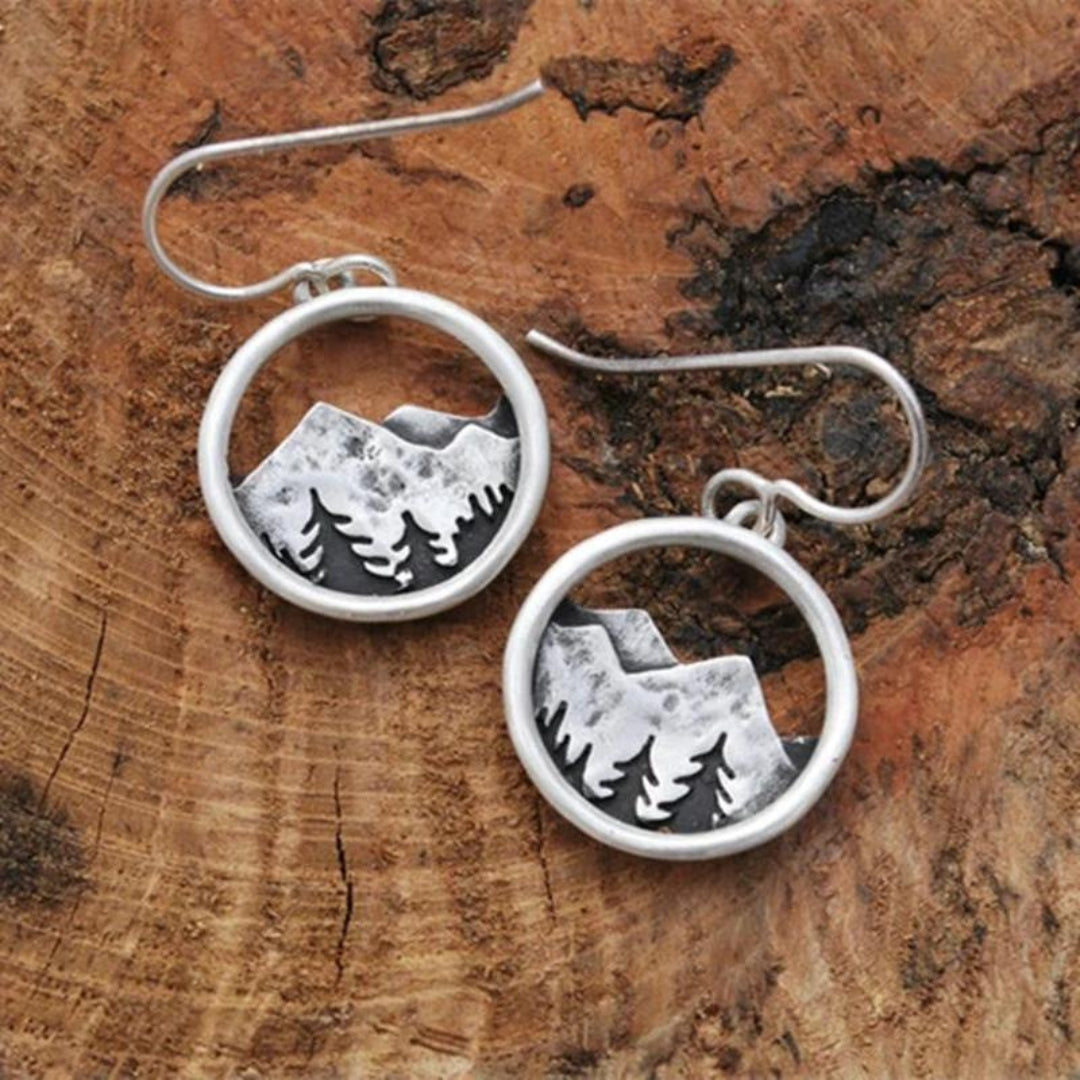 Silver Boho Mountain Earrings