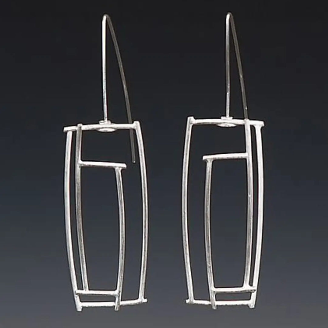 Vintage Silver Hollow Thin Earrings