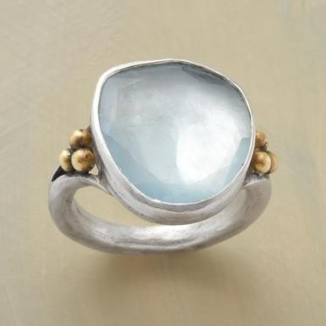 Vintage Oceanic Crystal Ring