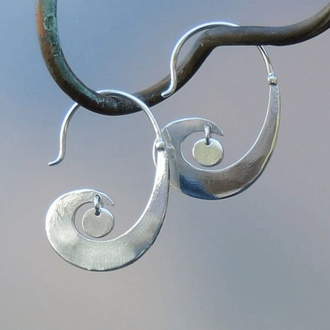 Vintage Silver Wavy Earrings