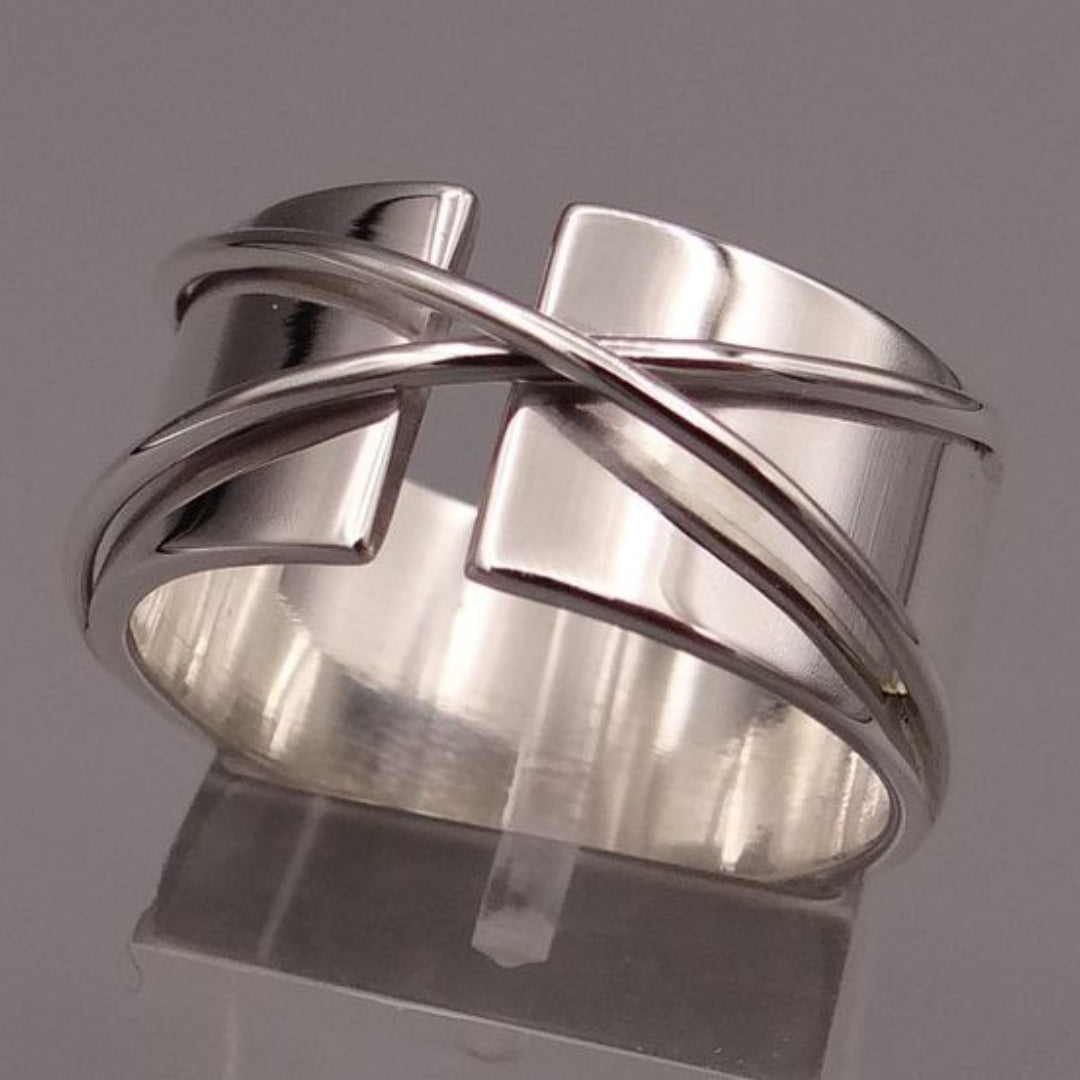 Vintage Silver Plated Cross Ring