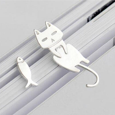 Silver Climbing Kitty Earring