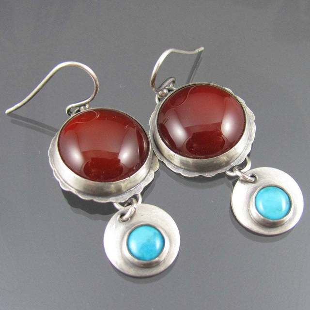 Vintage Red Stone Earrings