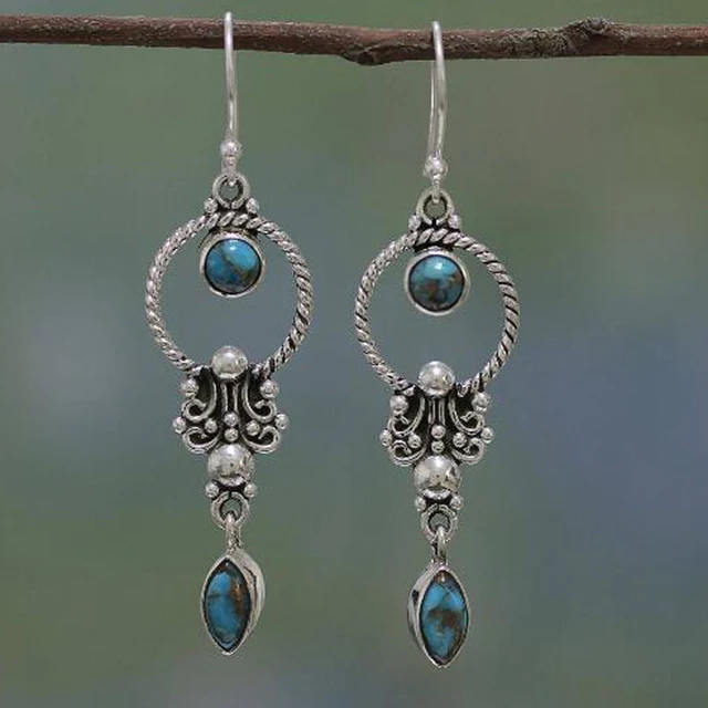 Vintage Blue Stone Earrings