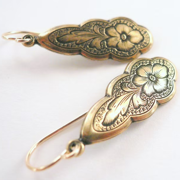 Vintage Antique Golden Earrings