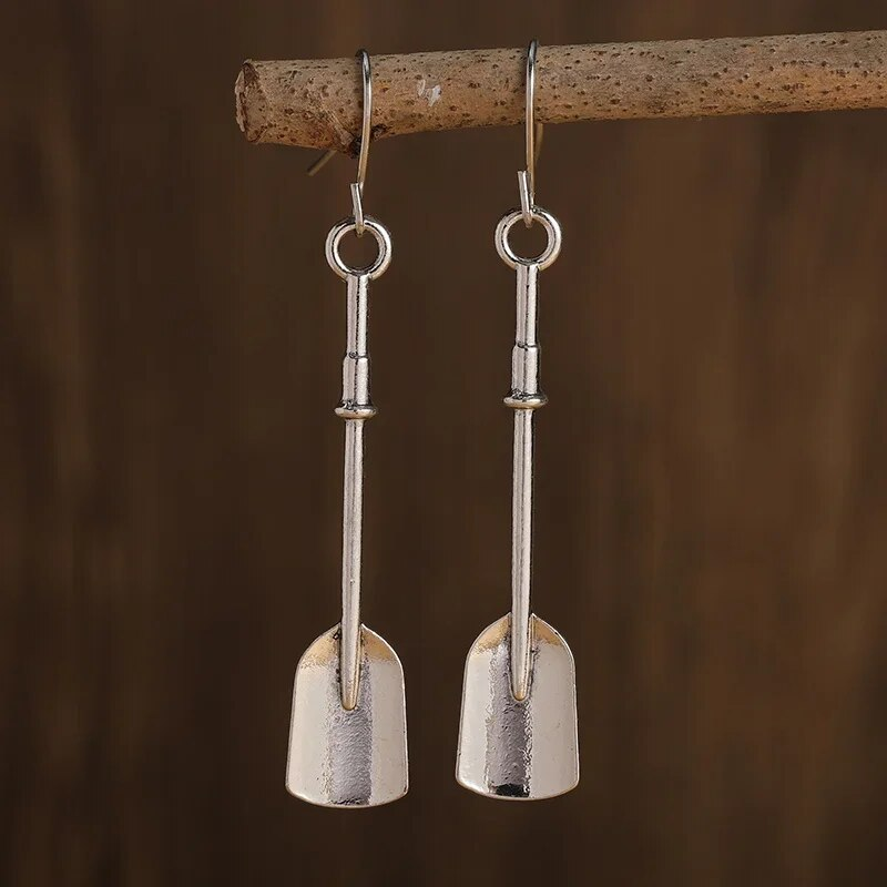 Vintage Silver Shovel Earrings