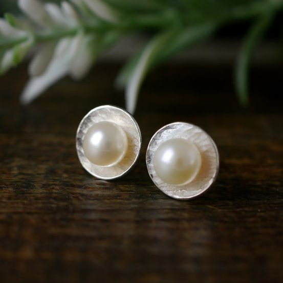 Elegant Lunar Pearl Earrings