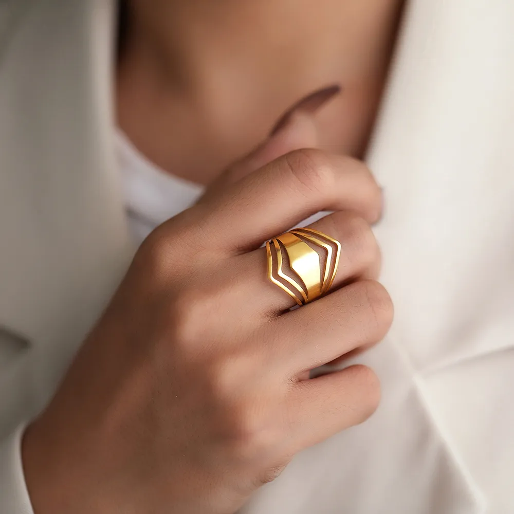 Elegant Golden Statement Ring