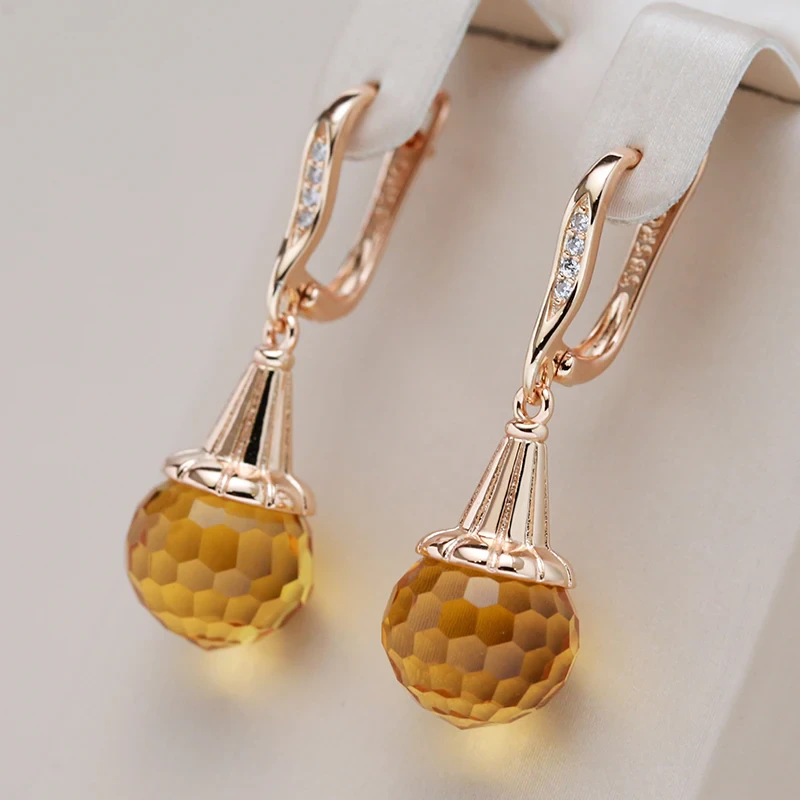 Elegant Honey Crystal Earrings