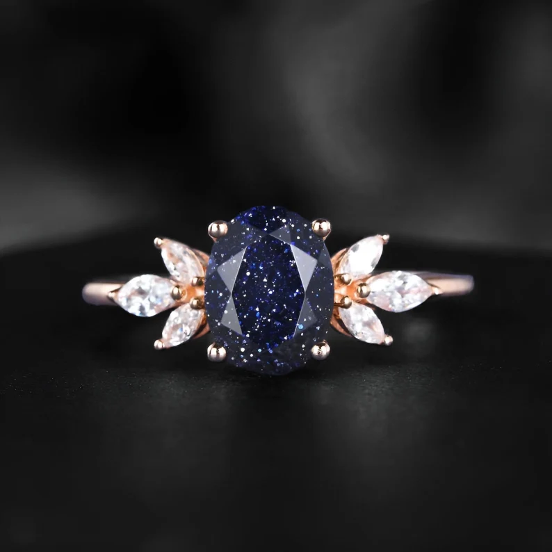 Vintage Blue Cosmic Zirconia Ring