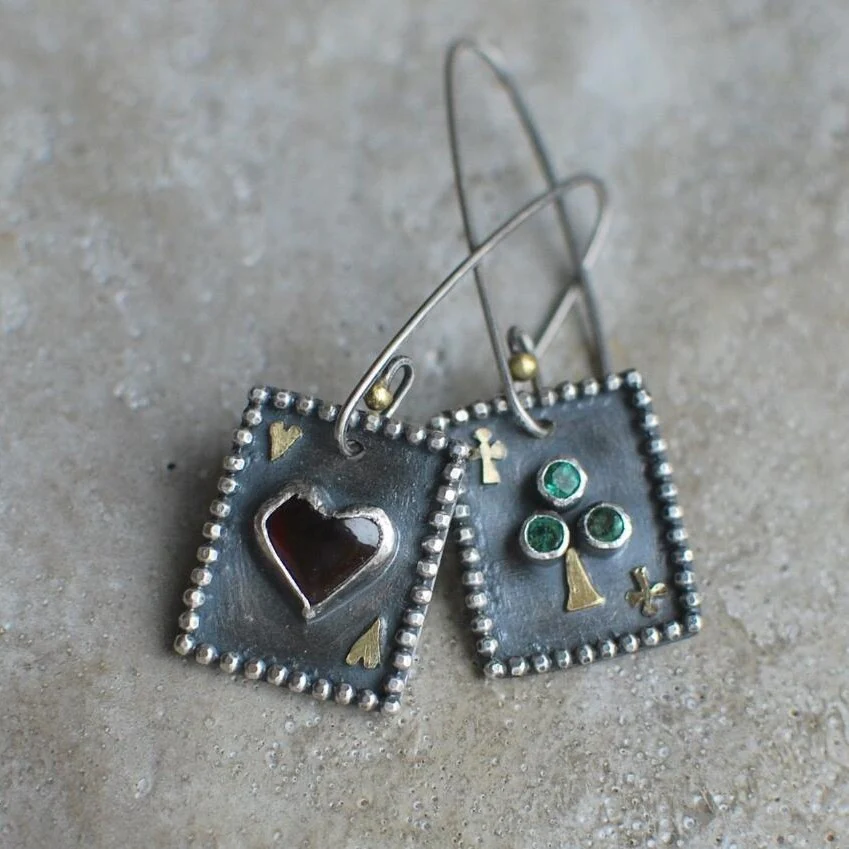 Vintage Card Earrings