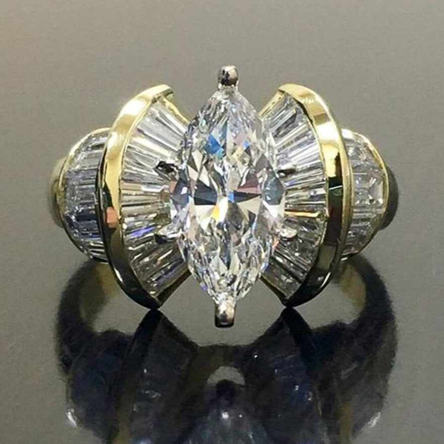 Vintage Golden Zirconia Ring